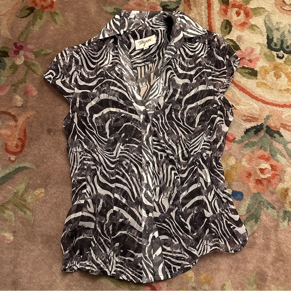 Tatyana zebra rockabilly blouse XS
